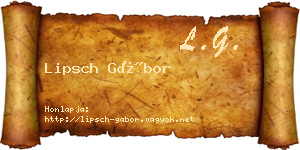 Lipsch Gábor névjegykártya